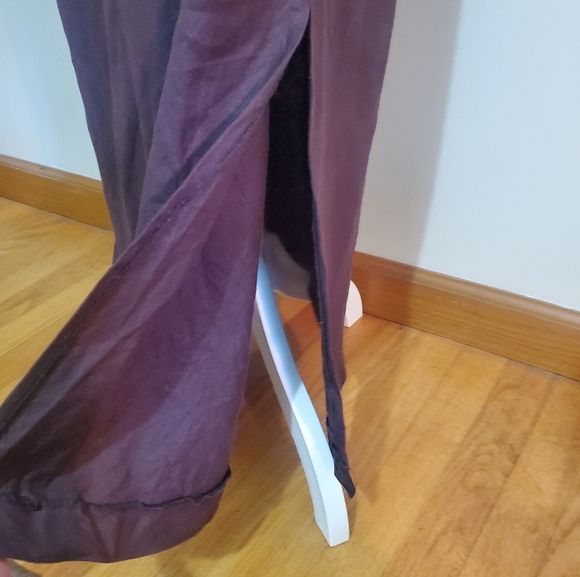 Old Navy Y2K 100% Linen brown sleeveless empire waist side slits maxi dress 8 - Picture 6 of 9